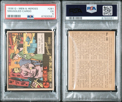 1936 Gum G Men & Heroes of the Law Gum #281 Tins of Hidden Opium (PSA 5 EX)2
