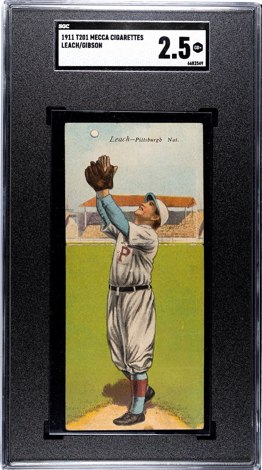 1911 T201 MECCA Thomas Leach & George Gibson (SGC 2.5 G+) Pittsburgh0