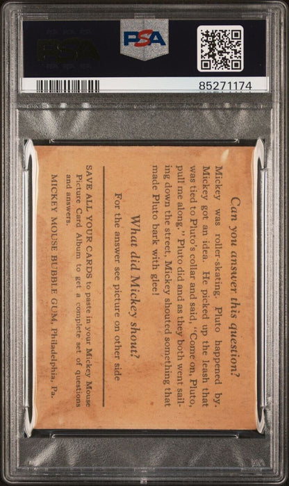 1935 R89 Mickey Mouse Gum Card #17 Look! Free Wheeling! (PSA 2 Good) Type I