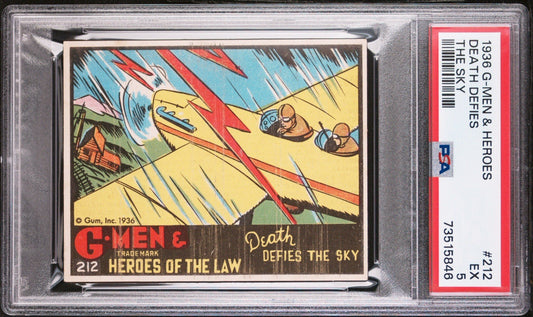 1936 Gum GMen & Heroes of the Law Gum #212 Death Defies the Sky (PSA 5 EX)0