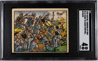 1938 HORRORS OF WAR Gum Card #112 Advertising Back MACHINE OVERPRINT SGC 4 VG/EX0