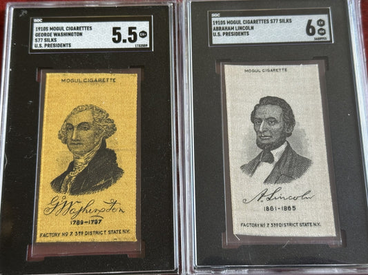 SET (24) 1910 S77 Mogul Cigarettes U.S. Presidents SILKS Many Highest Graded0
