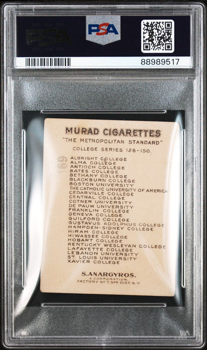 1909 T51 MURAD COLLEGE SERIES Bethany College (PSA 3 VG) Baseball1