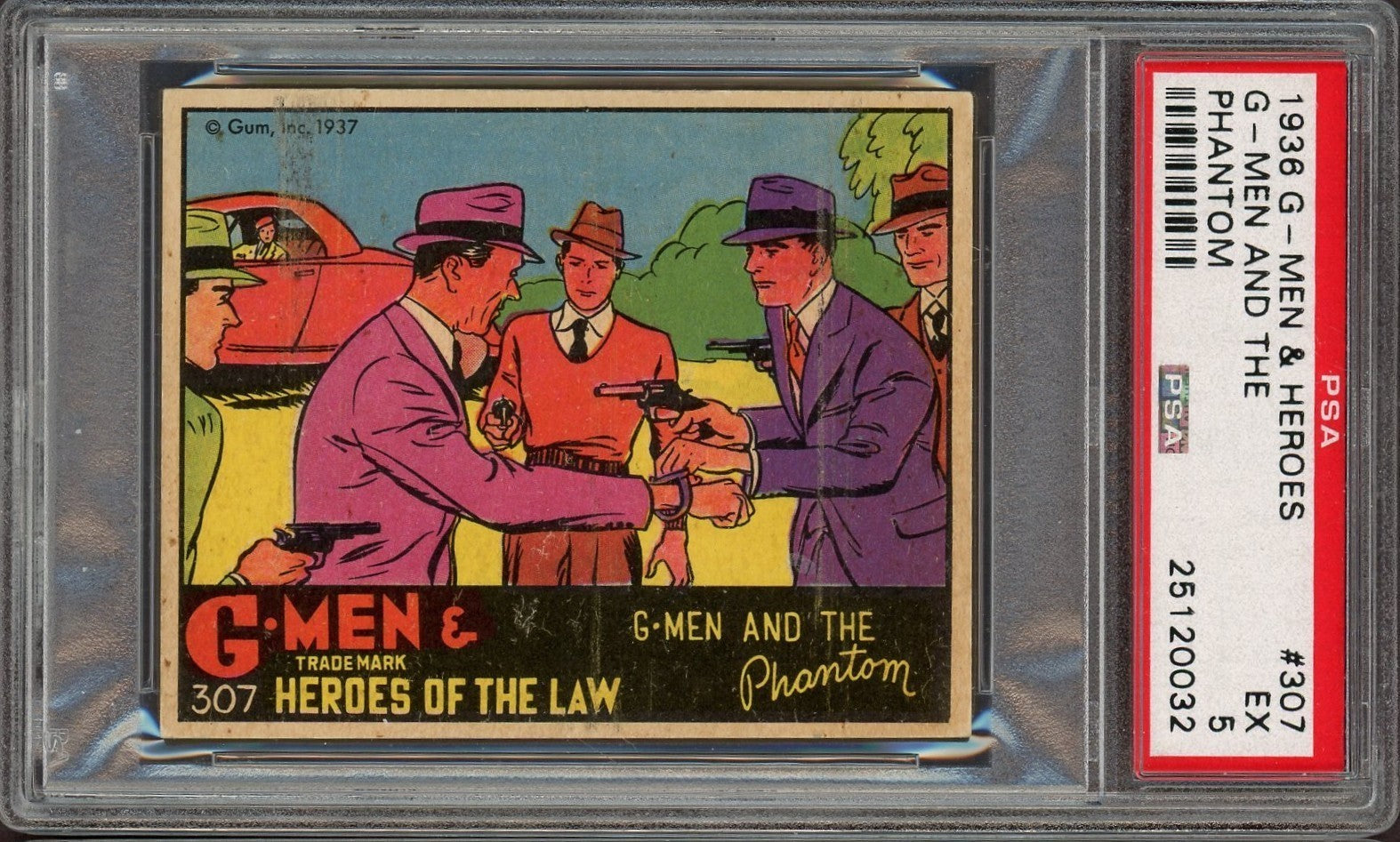 1936 Gum, Inc. G Men & Heroes of the Law #307 (PSA 5 EX) G Men & The Phantom0