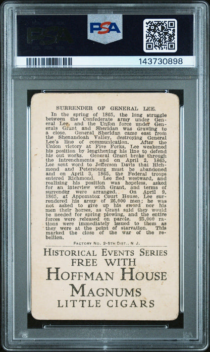 1911 Hoffman House T70 Historical Events (PSA 2 GD) Surrender of General Lee1