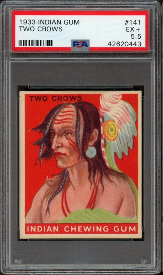 1933 Goudey INDIAN GUM (Series of 192) #141 Two Crows (PSA 5.5 EX)