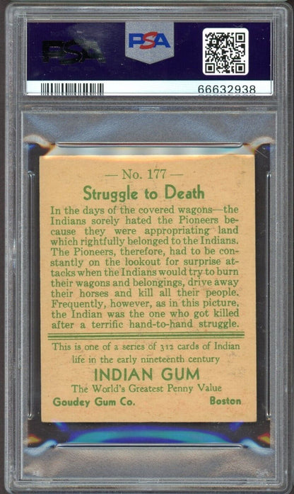 1933 Goudey Indian Gum (Series 312) #177 Struggle To Death (PSA 4 VG/EX)