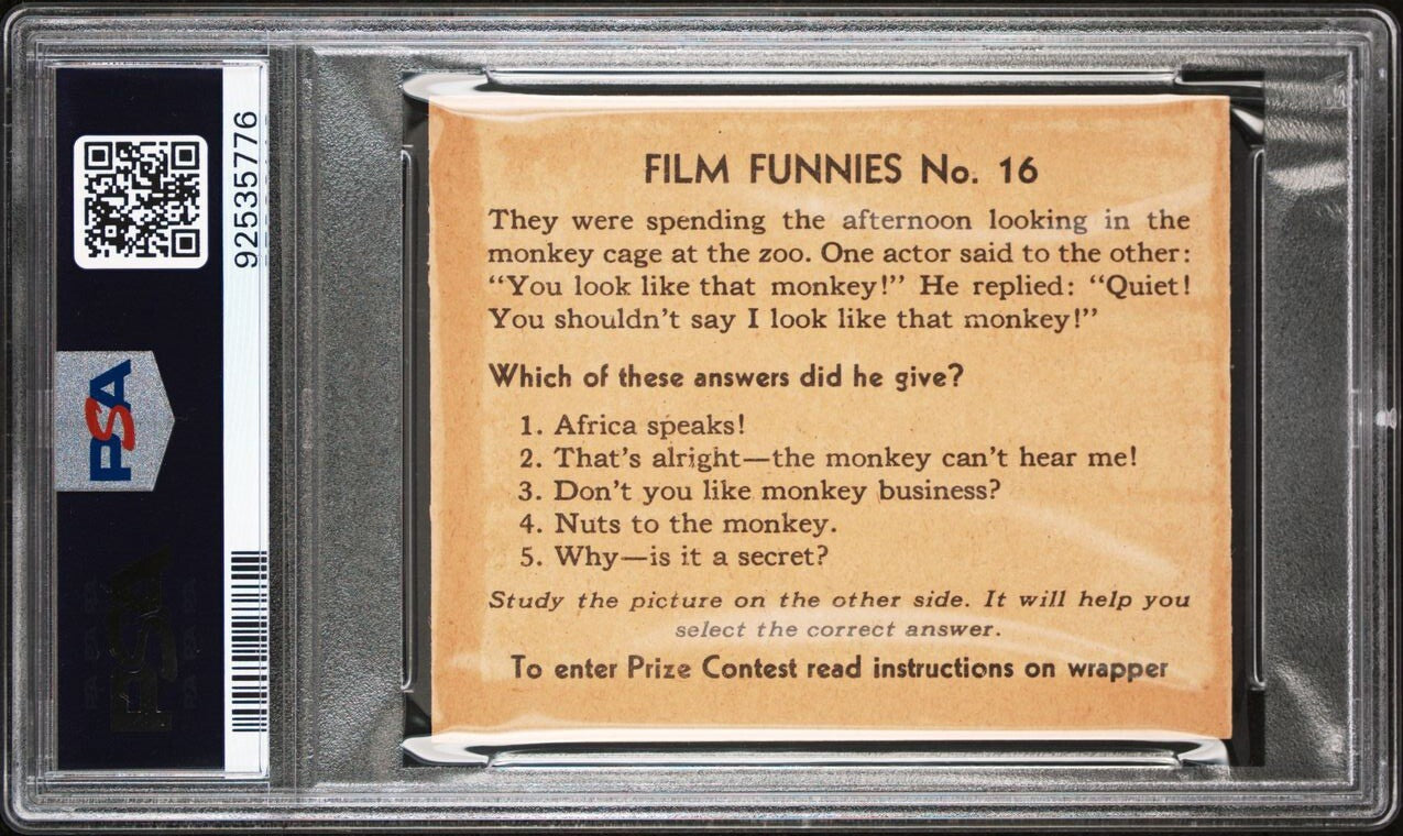 R481 Gum Inc. 1935 "Film Funnies" #16 (PSA 6 EX/MT) Edmund Lowe1