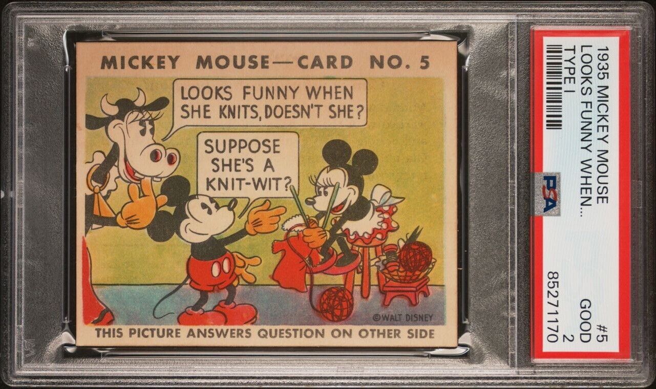 1935 R89 Mickey Mouse Gum Card #5 Looks Funny When... (PSA 2 Good) Type I