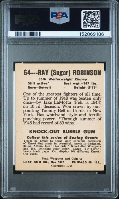 1948 Leaf Boxing Card #64 "Sugar" Ray Robinson (PSA 5.5 EX+) HOF1
