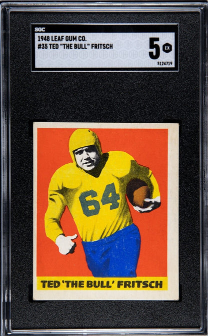1948 Leaf  Football #38 Ted "The Bull" Fritsch (SGC 5 EX)