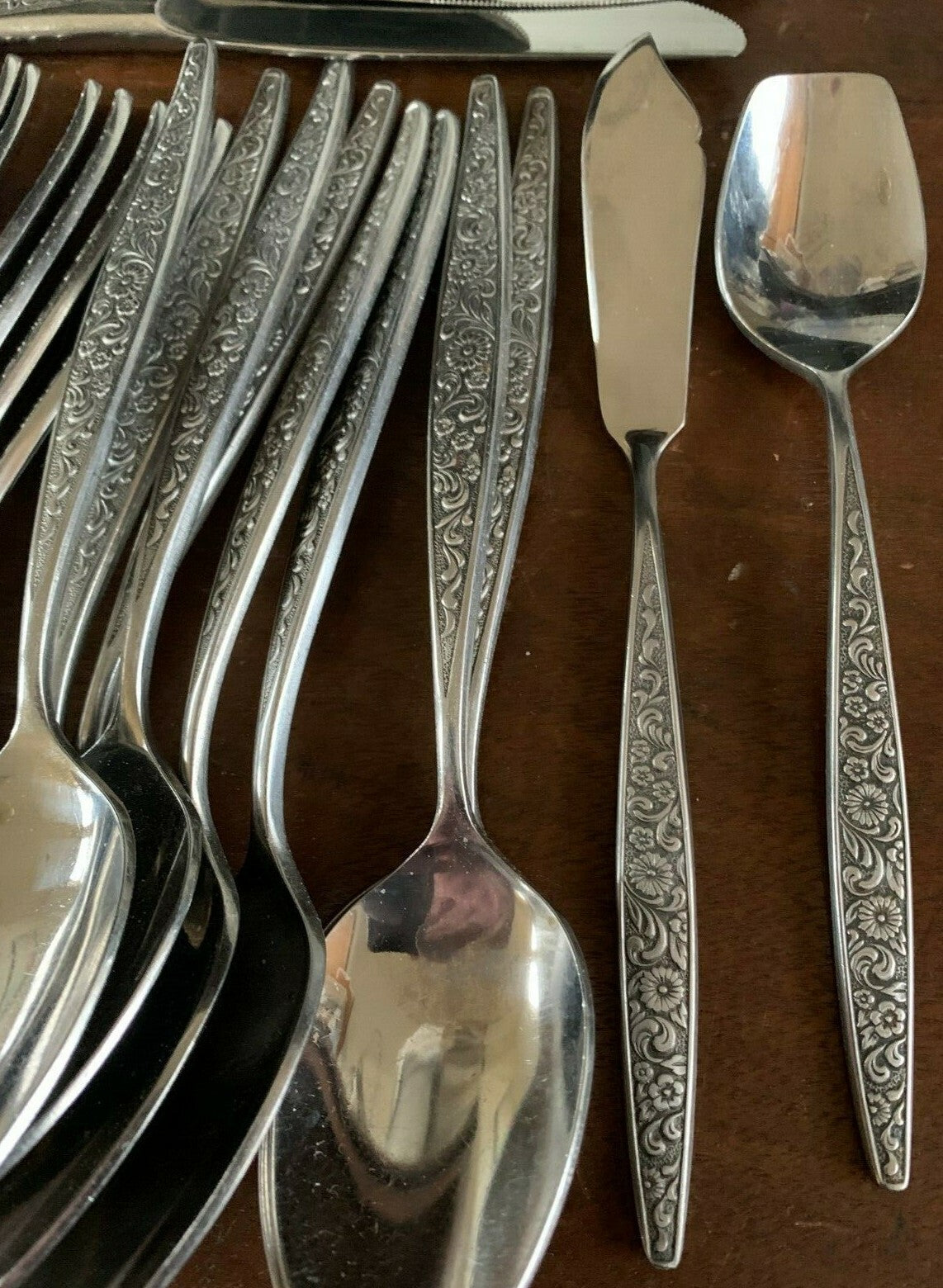 Outstanding Vintage SET (48 Pcs.) Stainless Flatware Mid Century Modern 5
