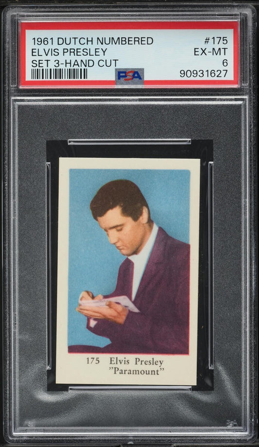 1961 Dutch Gum Numbered Set 3 Elvis Presley #175 (PSA 6 EX/MT) Top Pop 1/10