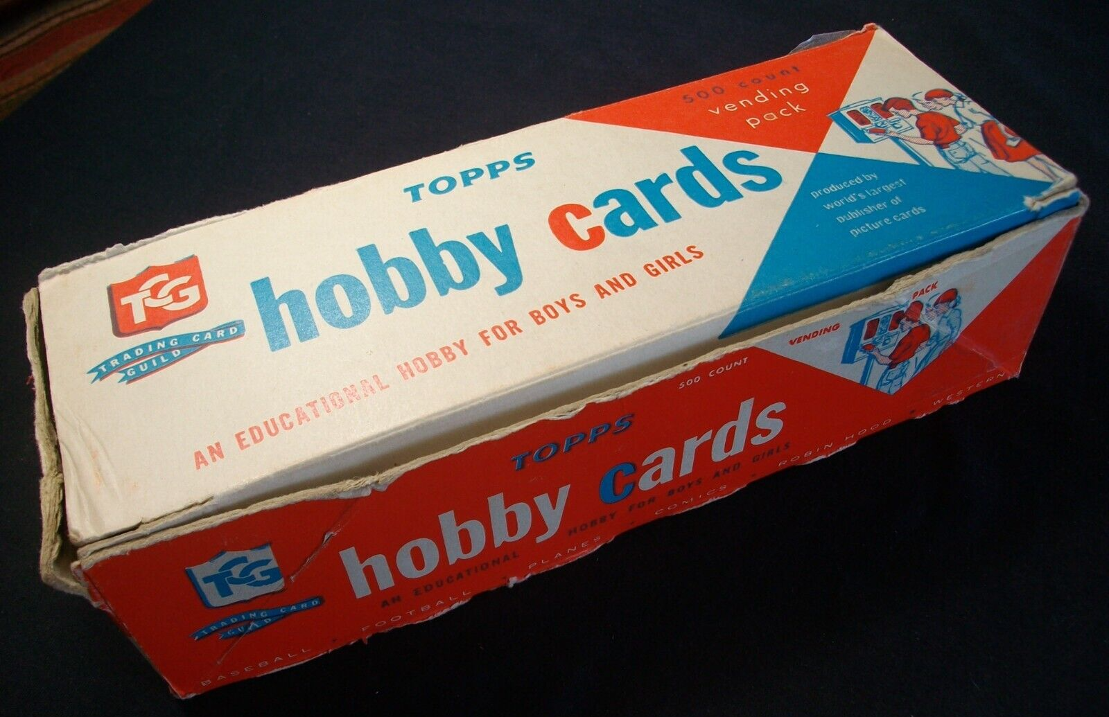 1959/1960? Topps VENDING BOX Empty 500 Count RARE "Space Cards" Written in Pen0