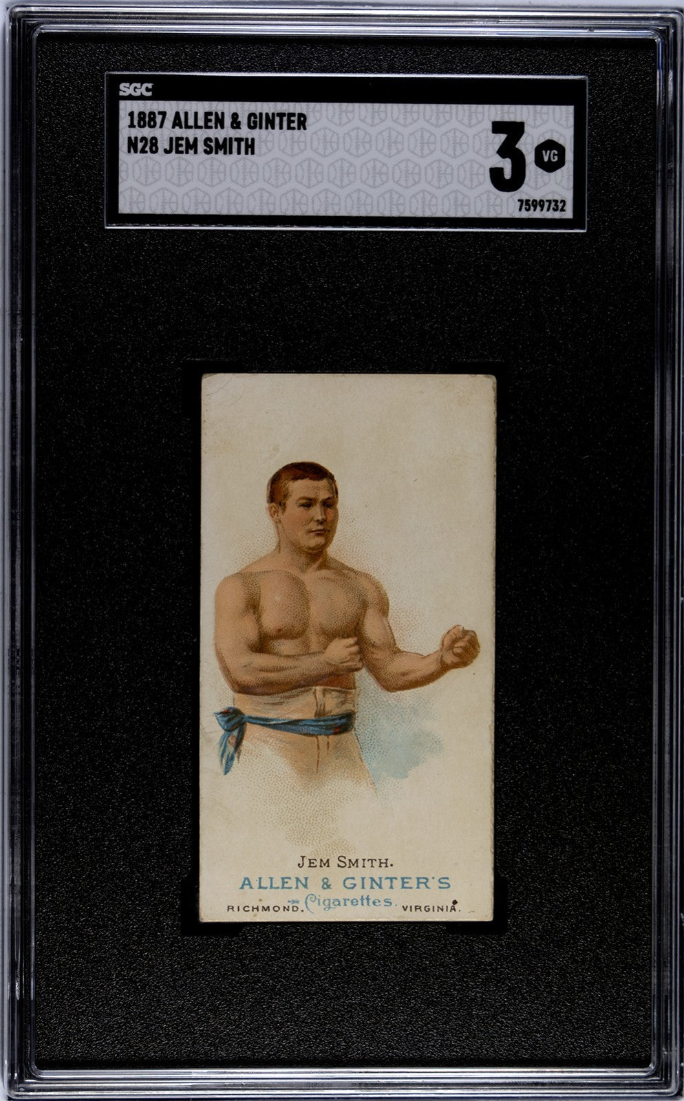 1887 Allen & Ginter N28 World's Champions Tobacco (SGC 3 VG) Jem Smith0