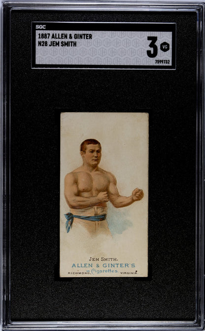 1887 Allen & Ginter N28 World's Champions Tobacco (SGC 3 VG) Jem Smith0