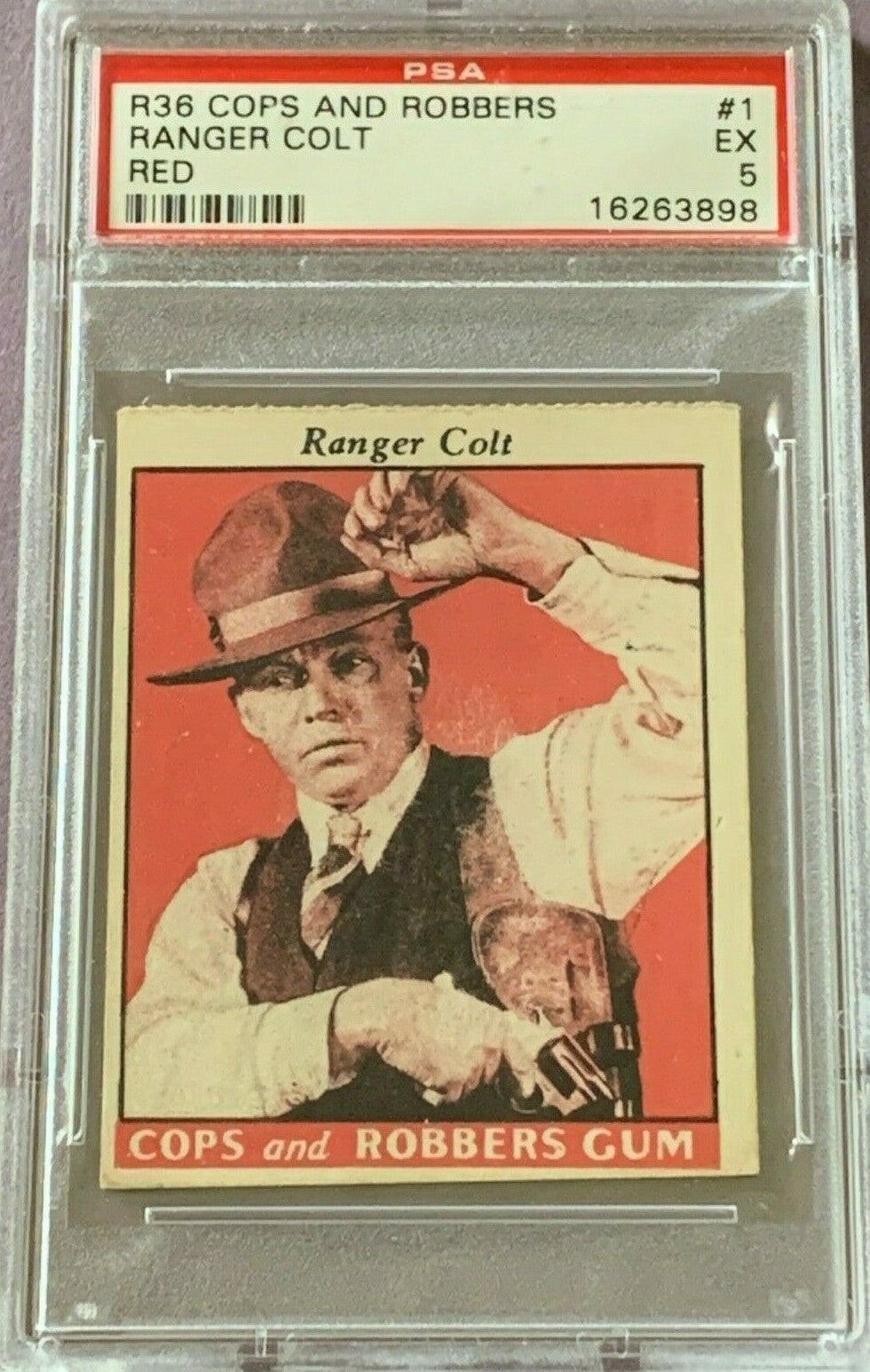 Cops & Robbers 1935 R36 Fleer RANGER COLT Red (PSA 5 EX) Scarce #1 Card!0