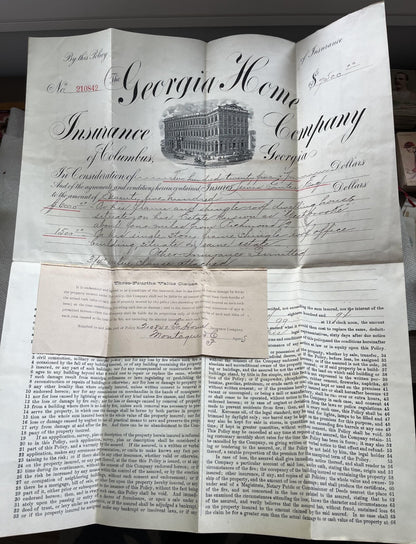Extremely RARE LEWIS GINTER Allen & Ginter INSURANCE POLICY Charles Bray Estate1