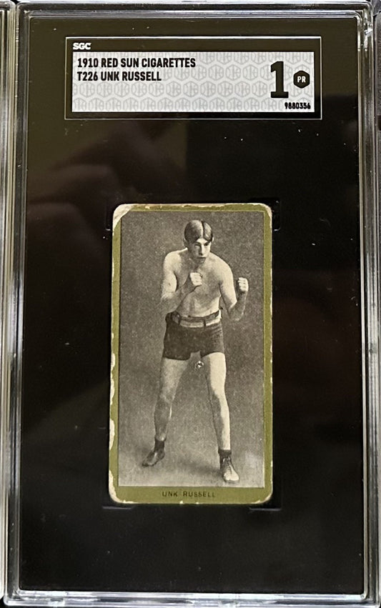 1910 T226 Red Sun Pugilistic Subjects Tobacco Unk Russell (SGC 1) Boxer0