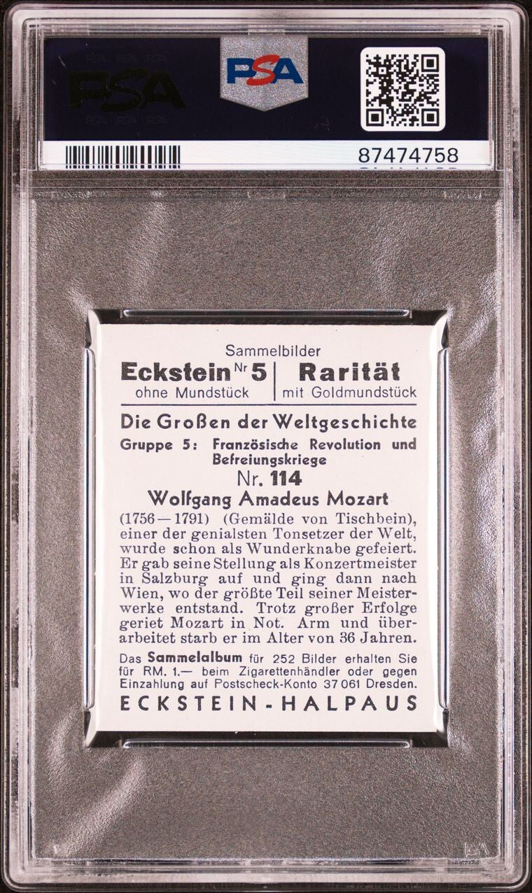 1934 Eckstein Halpaus #114 (PSA 7 NM) Composer: Wolfgang Mozart1