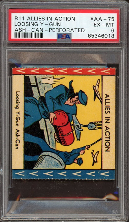 R11 WH Brady Allies In Action #AA75 Losing YGun AshCan (PSA 6 EX/MT)0