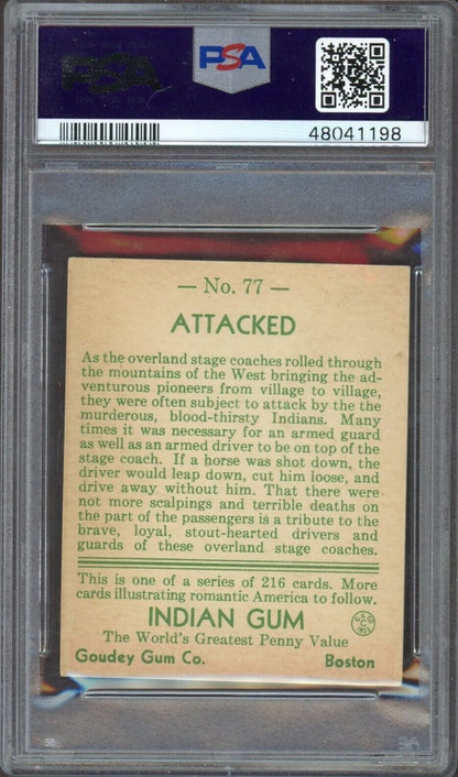 1933 Goudey Indian Gum (Series of 216) #77 Attacked (PSA 5 EX) Sharp!