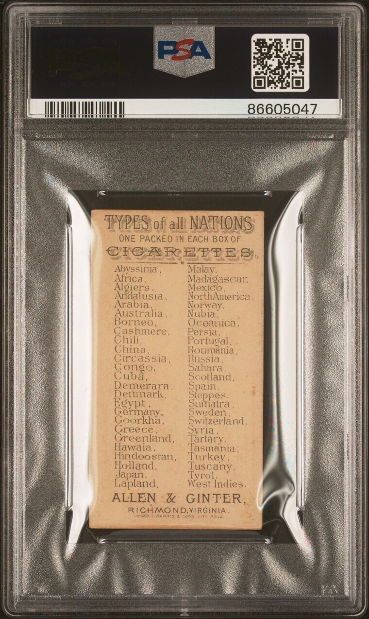 1889 ALLEN & GINTER N24 TYPES OF ALL NATIONS North America (PSA 4 VG/EX) Native