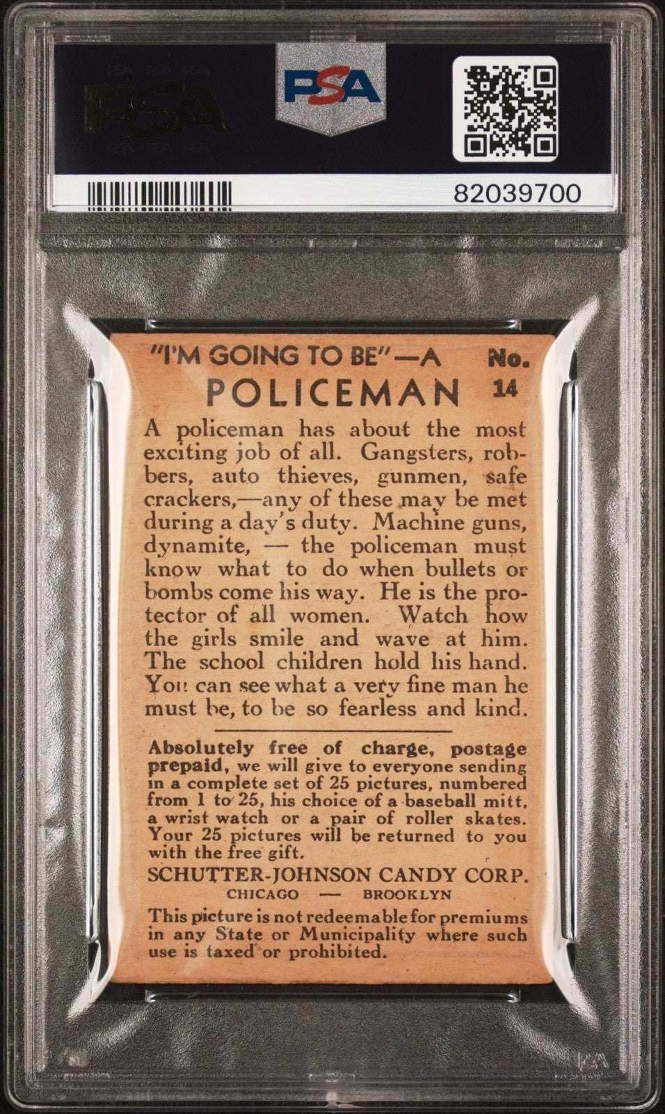 1935 R72 "I’m Going to be" #14 Policeman (PSA 5 EX)1