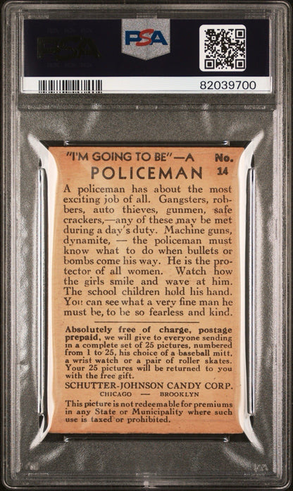 1935 R72 "I’m Going to be" #14 Policeman (PSA 5 EX)1