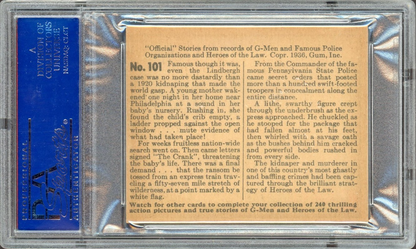 1936 Gum G-Men & Heroes of the Law #101 The Capture of "The Crank" (PSA 7 NM)1