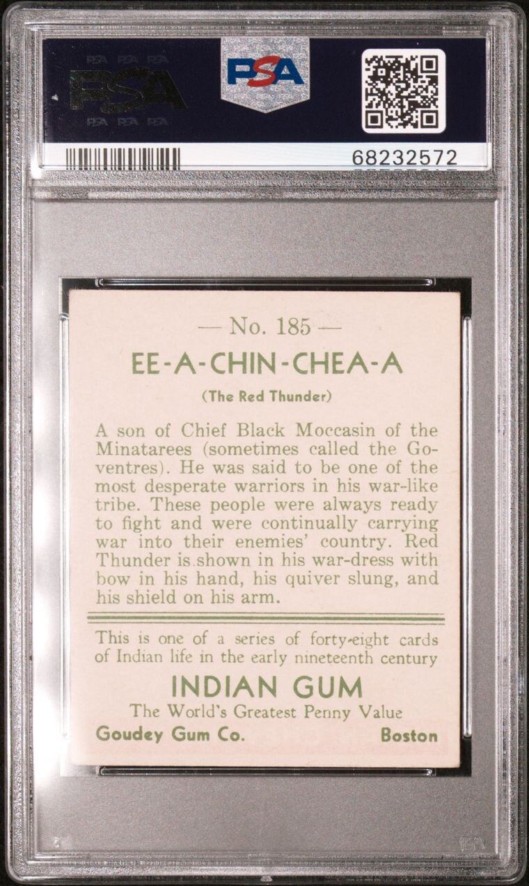 1933 Goudey INDIAN GUM (Series of 48) #185 Ee A Chin Chea A (PSA 5 EX)1