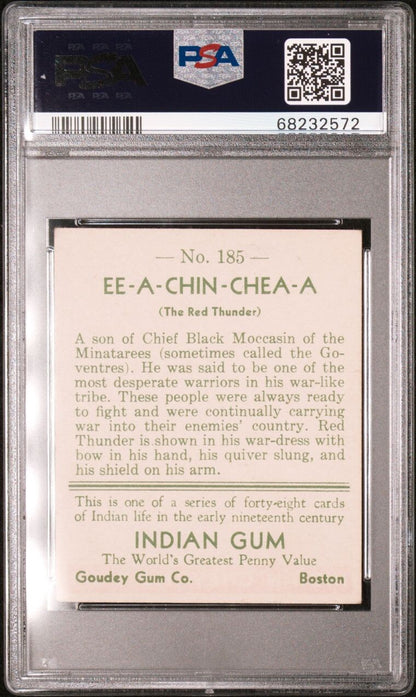 1933 Goudey INDIAN GUM (Series of 48) #185 Ee A Chin Chea A (PSA 5 EX)1