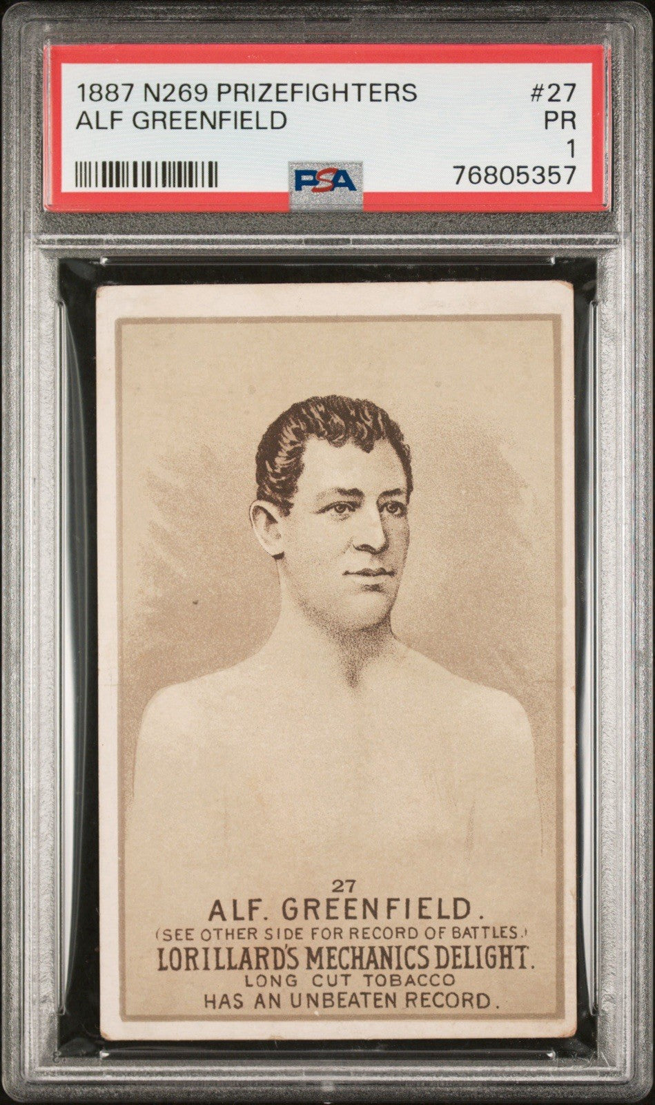 1887 Lorillards N269 Mechanics Delight Boxing Alf Greenfield (PSA 1 PR) 0 Higher0