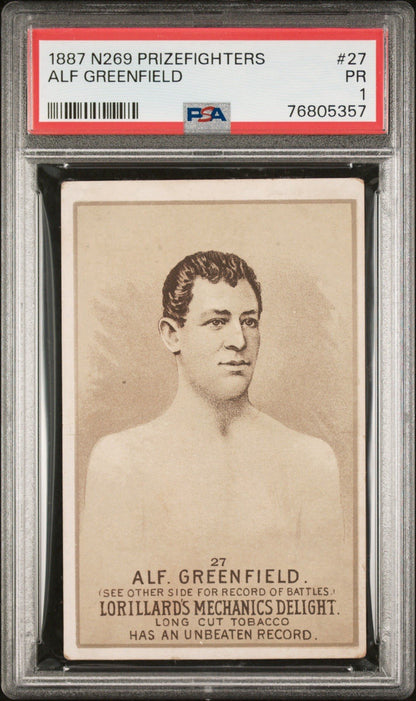 1887 Lorillards N269 Mechanics Delight Boxing Alf Greenfield (PSA 1 PR) 0 Higher0