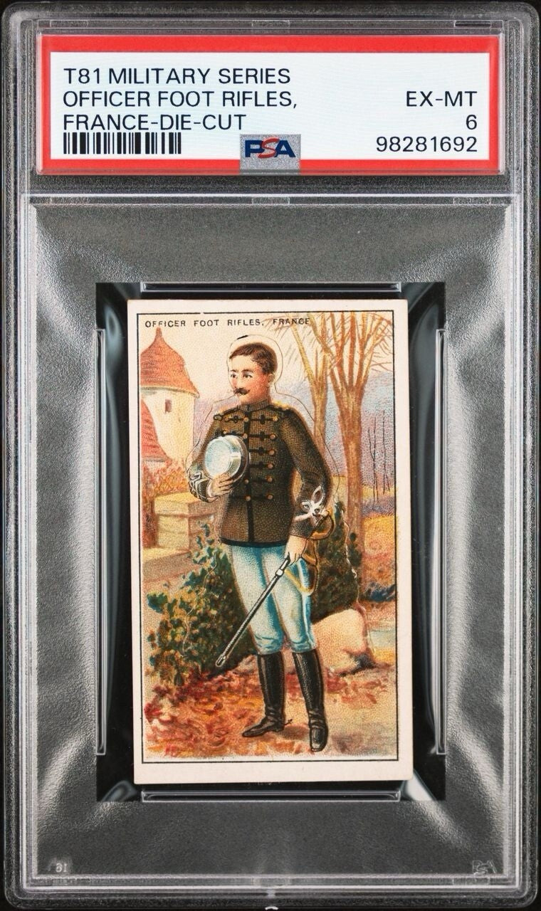 1909 T81 Recruit Military Series Officer Foot Rifles France (PSA 6 EX/MT) Diecut0