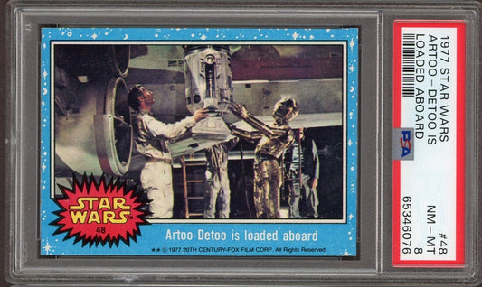 1977 Topps Star Wars #48 Artoo-Detoo Is Loaded Aboard (PSA 8 NM/MT)0