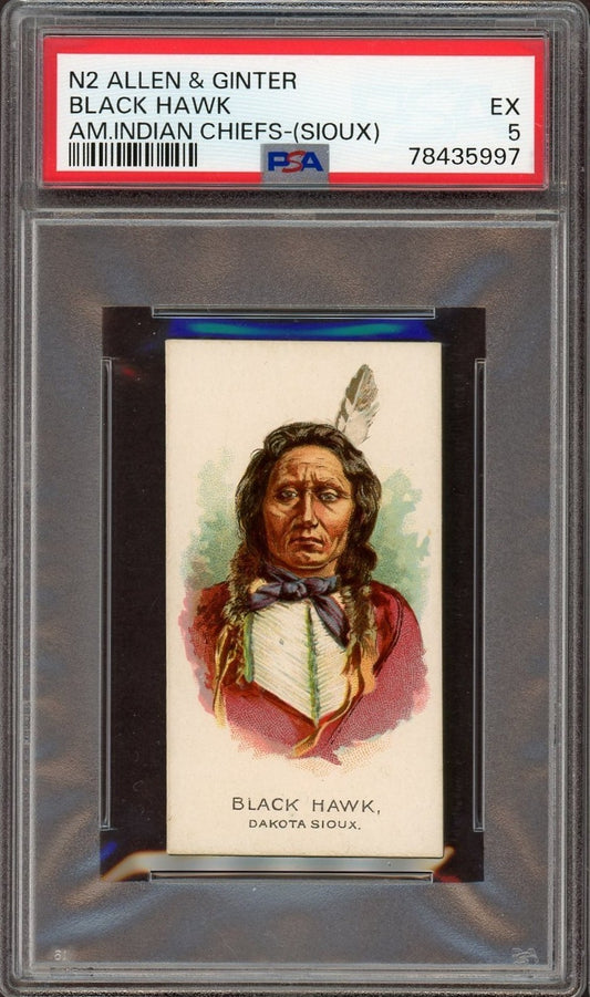 1888 N2 Allen & Ginter American Indian Chiefs BLACK HAWK (PSA  5 EX)0
