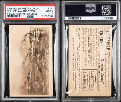1903 T116 Allen Tobacco Telonette #171 Phil. Delaware River (PSA 4 VG/EX) SHIPS2