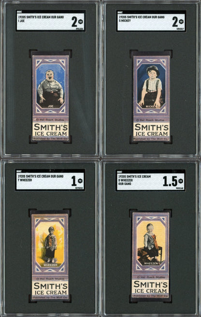 1920 F57 "Our Gang" Smith's Ice Cream Rare SGC-Graded Collection of 12 Cards5