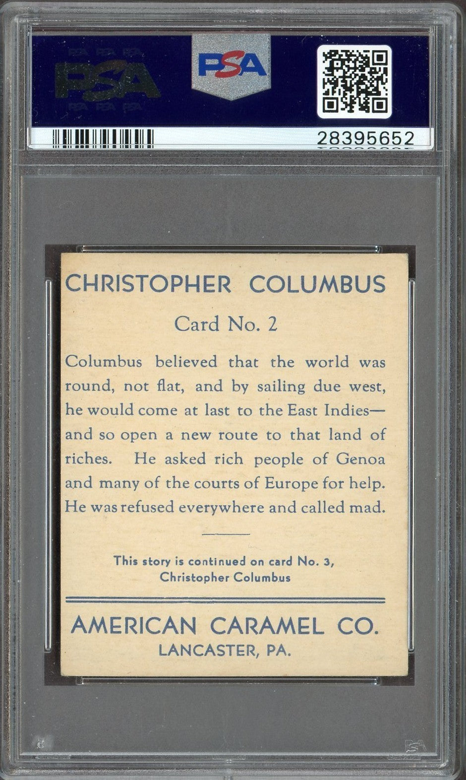 1930 R14 Am. Caramel Historical Characters #2 Columbus/Isabella (PSA 5 EX)1