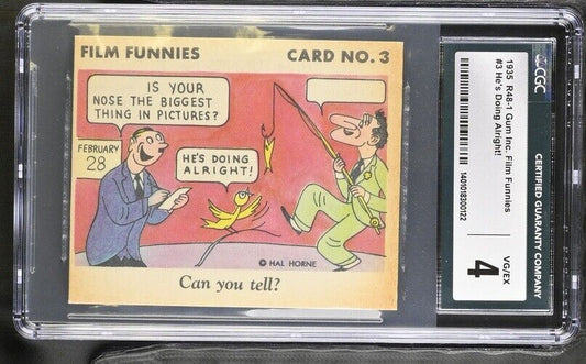R48-1 Gum Inc. 1935 "Film Funnies" (CGC 4 VG/EX) #3 Jimmy Durante