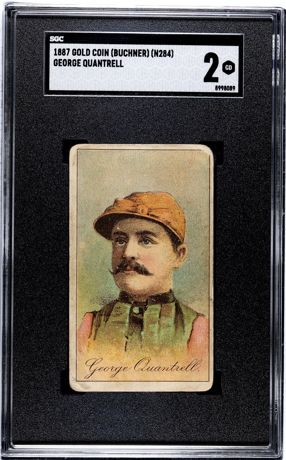 1887 N284 Buchner Gold Coin JOCKEY George Quantrell (SGC 2 GD) Rare0