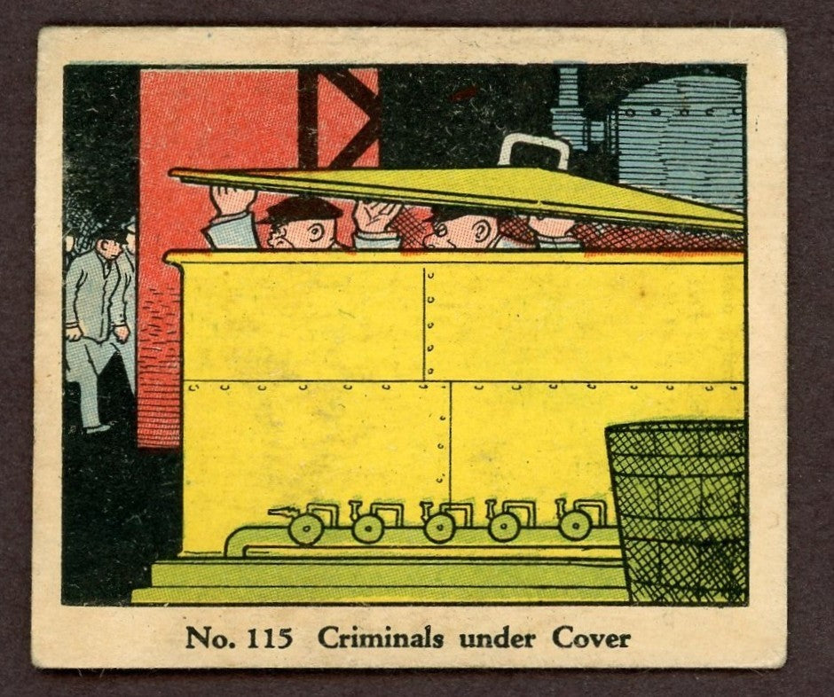 1937 Dick Tracy Caramels Card #115 Criminals Under Cover (Tough High Number)0