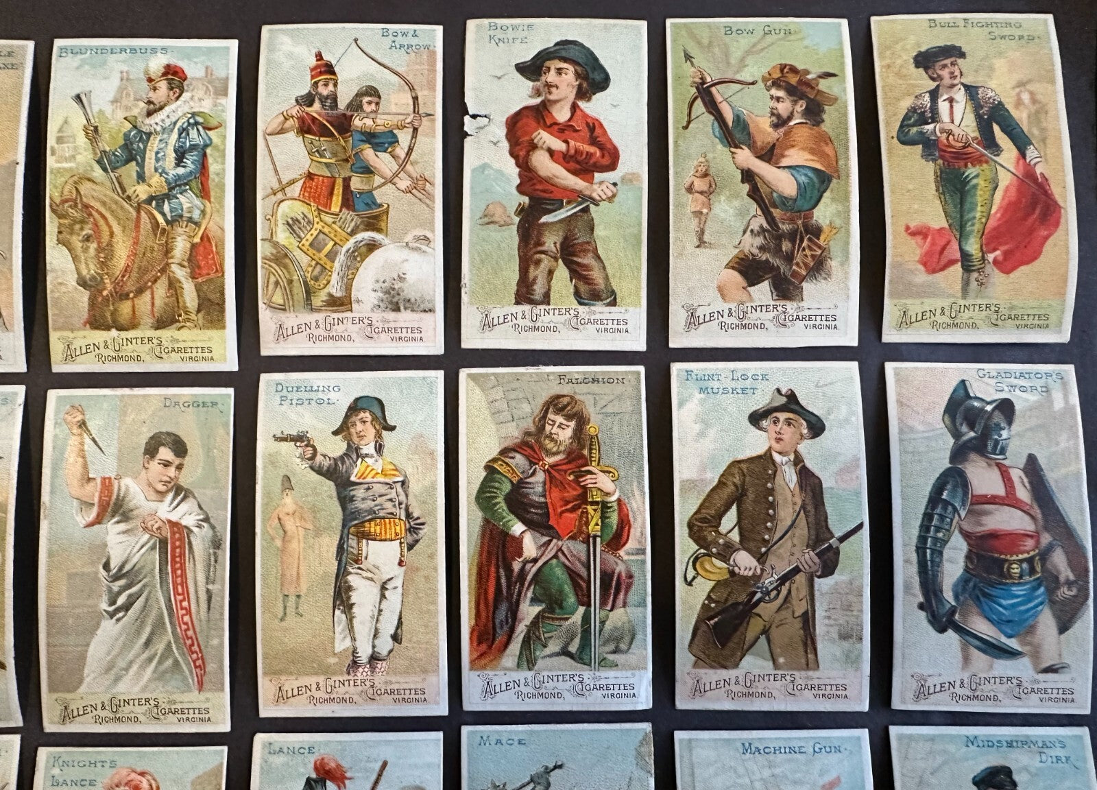Near SET N3 Allen & Ginter Arms of Nations 47 out of 50 cards (Blank Backs)2