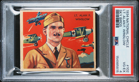 1934 National Chicle Sky Birds CARD Lt. Alan F. Winslow (PSA 4 VG/EX) #102 High0