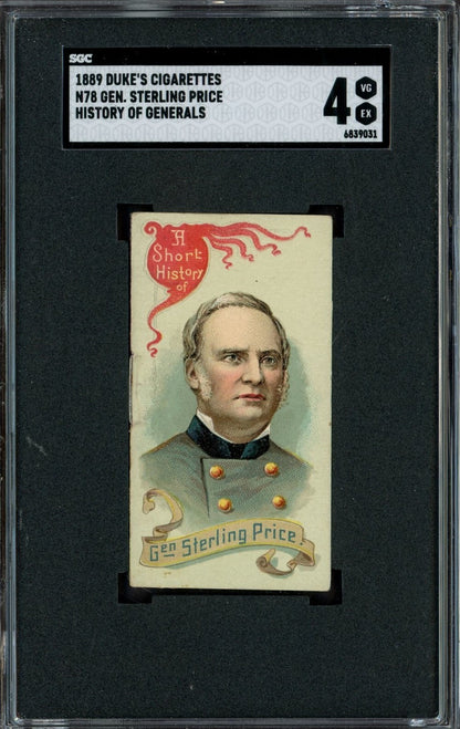 1889 N78 Duke's Cigarettes HISTORY OF GENERALS Sterling Price (SGC 4 VG/EX)0