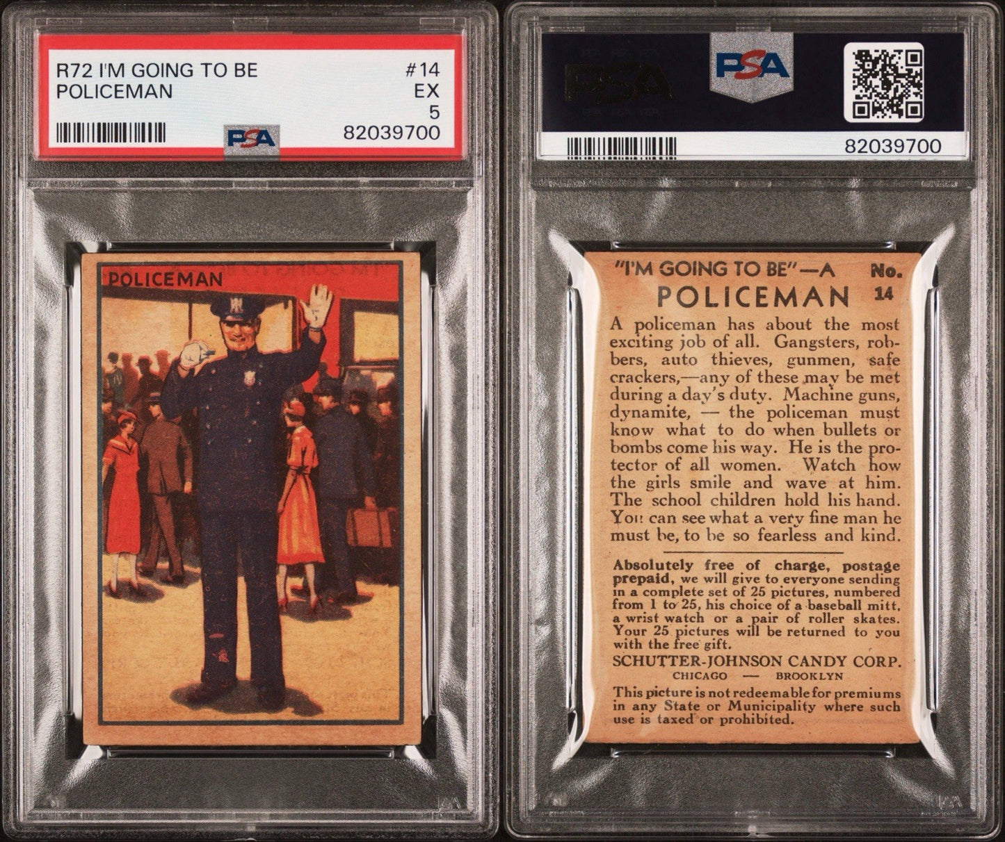 1935 R72 "I’m Going to be" #14 Policeman (PSA 5 EX)2