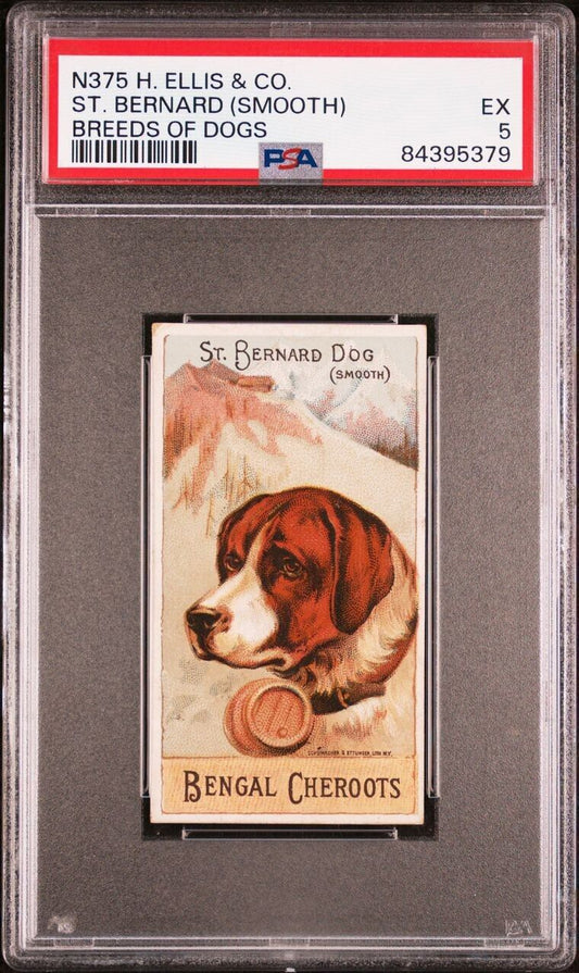 1890 N375 Ellis Breeds of Dogs ST. BERNARD Smooth Bengal Cheroots (PSA 4 VG/EX)