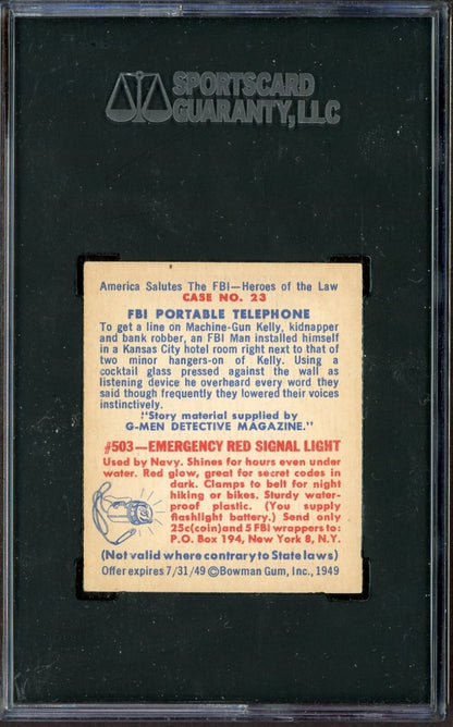 1949 Bowman "America Salutes The FBI" #23 FBI Portable Telephone (SGC 6 EX/NM)1