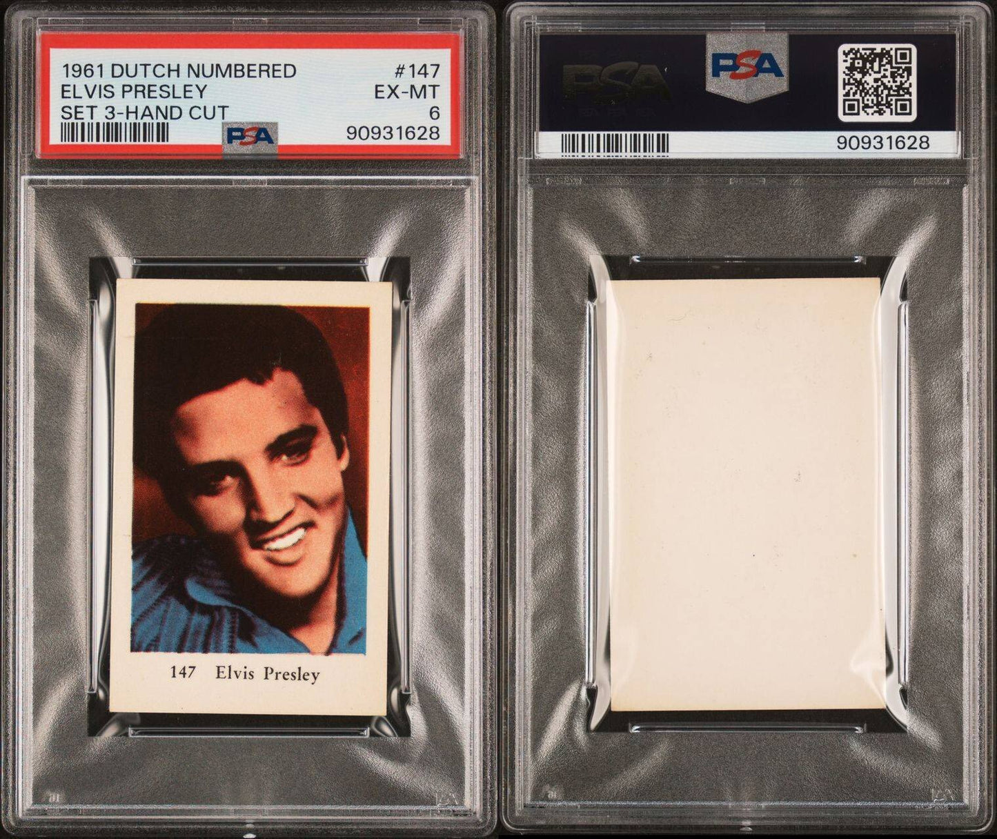 1961 Dutch Gum Numbered Set 3 Elvis Presley #147 (PSA 6 EX/MT) Low Pop 1/12